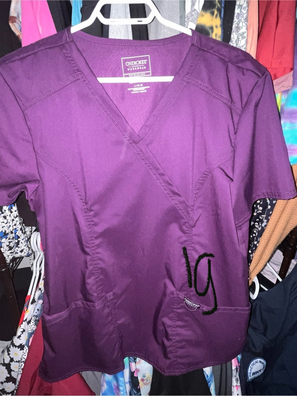 Cherokee Purple V-Neck Scrub Top